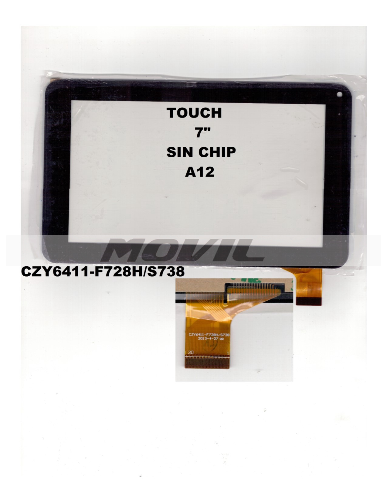 Touch tactil para tablet flex 7 inch SIN CHIP A12 CZY6411-F78HS738